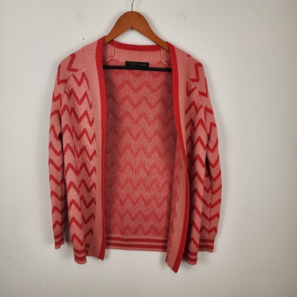 House of Harlow X Revolve Julep Pink Red Preppy Cardigan Sweater Open Women's XS - Picture 1 of 8